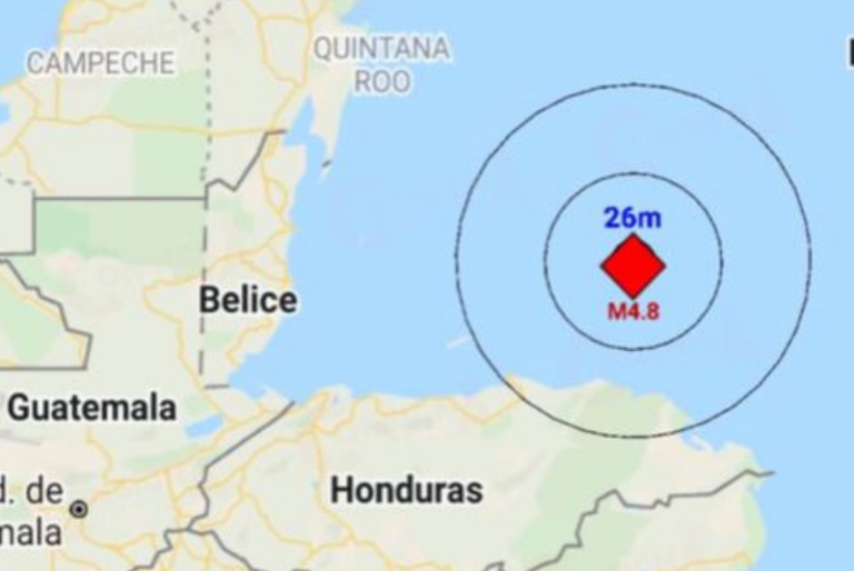 Reportan sismo en el Caribe al Oriente de la Península de Yucatán