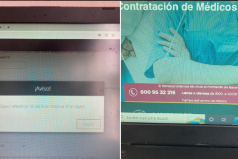 Médicos reportan fallas en la plataforma de contratación que lanzó el gobierno federal