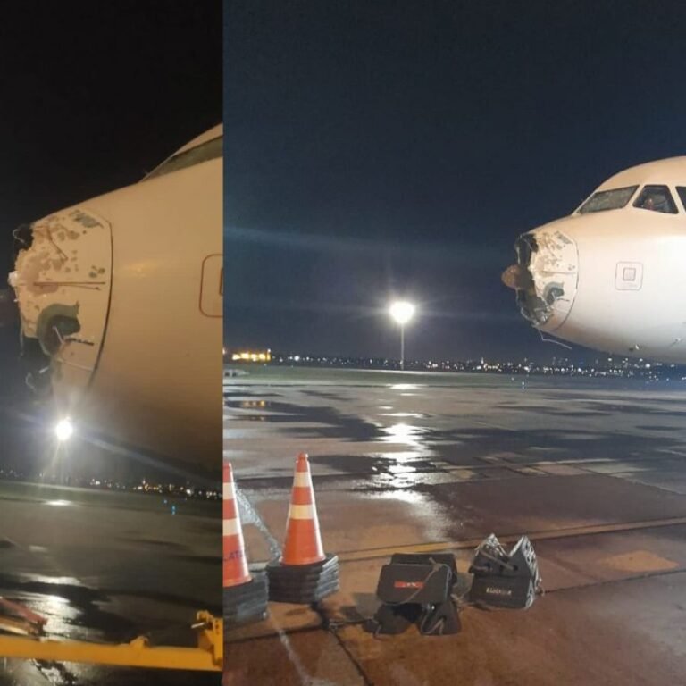 Avión aterriza de emergencia tras resultar muy dañado por una tormenta