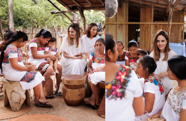 Angelina Jolie  visita a mujeres en la península de Yucatán