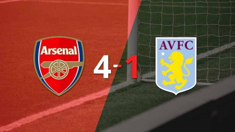 Arsenal aplasta al Aston Villa y se consolida en la cima del fútbol inglés