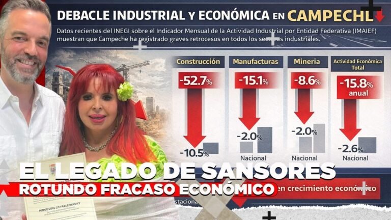 Campeche “va bien”… directo al fondo: cifras oficiales exhiben desplome económico bajo el gobierno de Layda Sansores