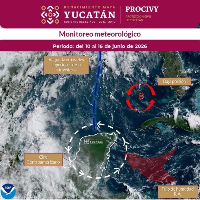 Prevén regreso de lluvias intensas en Yucatán a partir del 10 de junio